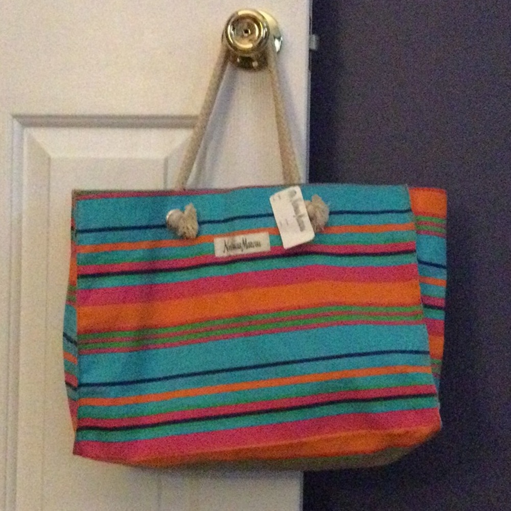Neiman Marcus new colorful summer striped tote bag